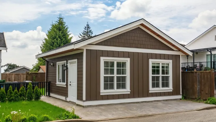 Garage conversion project in Los Angeles CA showing wood framing structure for new living space