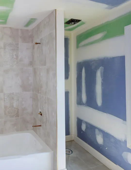 Bathroom renovation Los Angeles shower wall preparation and tile installation