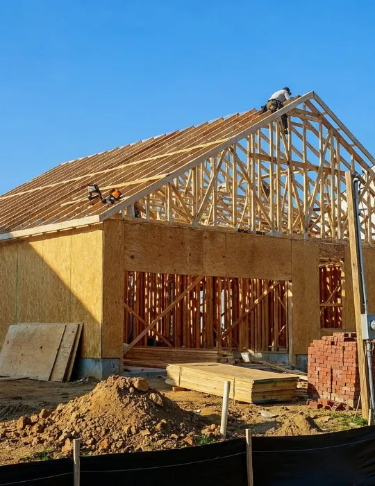Custom home building Los Angeles new house framing and development process