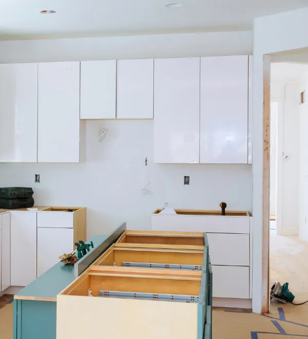 Kitchen upgrade Los Angeles base cabinet installation and remodeling process