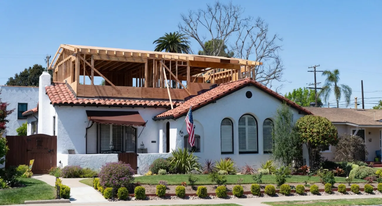 Room addition Los Angeles second story home expansion framing construction